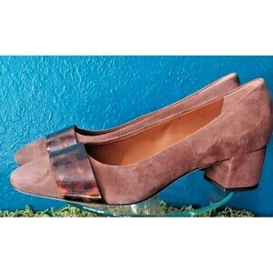 J. McLaughlin Ciara Pump Toasted Coconut Suede & Tortoise - Size 8.5
